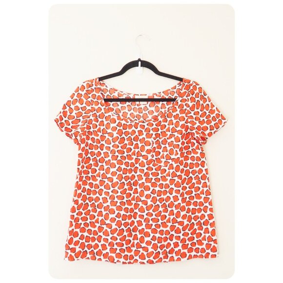 ! Kate Spade Live Colorfully Short Sleeve Arielle Leopard Animal Print Silk - Picture 1 of 5